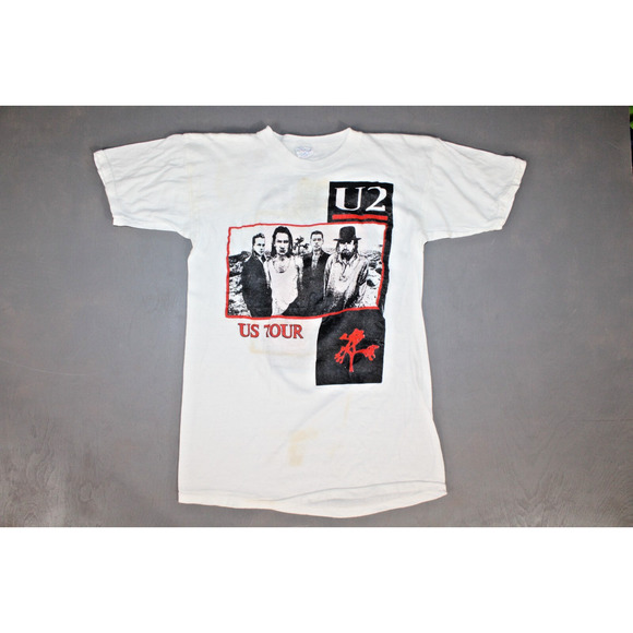 Vintage 80’s U2 The Unforgettable Fire Tour 1985 Double Concert T Shirt Small - Picture 1 of 12